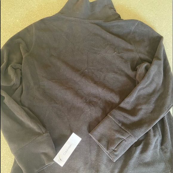 Calvin Klein Performance Women's Fleece Mock-Neck Sweatshirt Black-Large - Picture 5 of 6